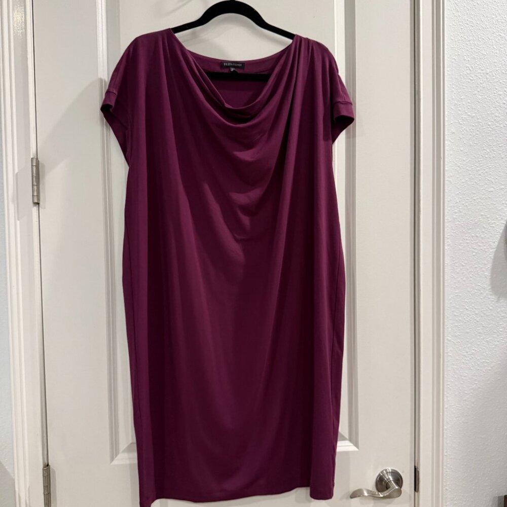 Eileen Fisher Draped U-Neck Fushia Dress
